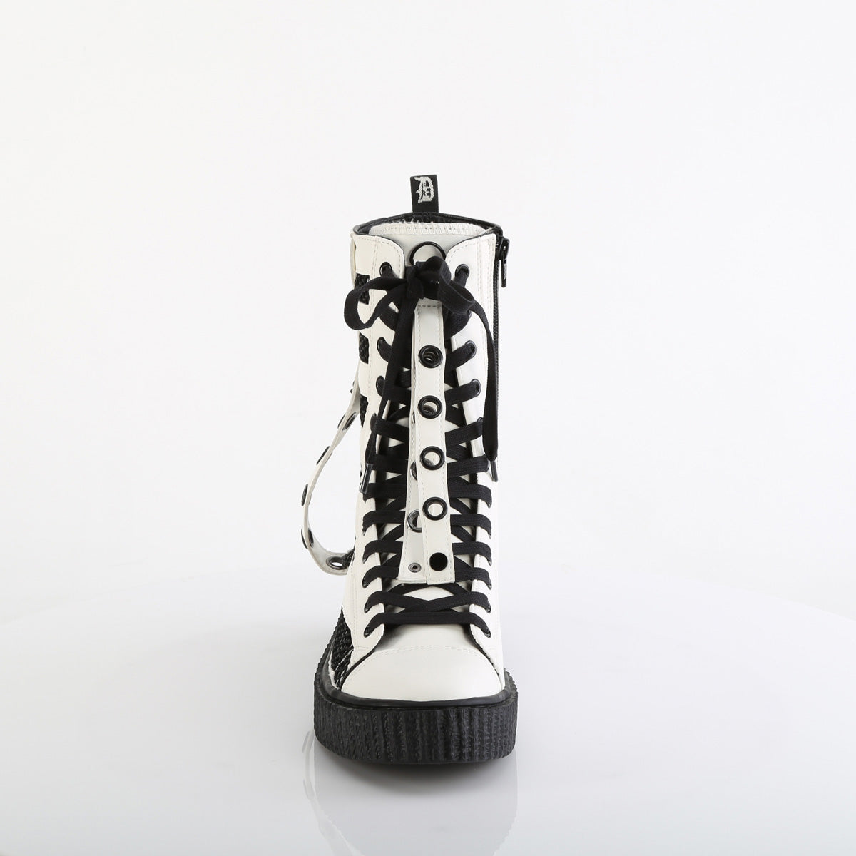 1 1/2"PF Round Toe Lace Up Front Calf High Creeper Sneaker (Demonia SNK325/BVL-FN)