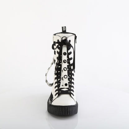1 1/2"PF Round Toe Lace Up Front Calf High Creeper Sneaker (Demonia SNK325/BVL-FN)