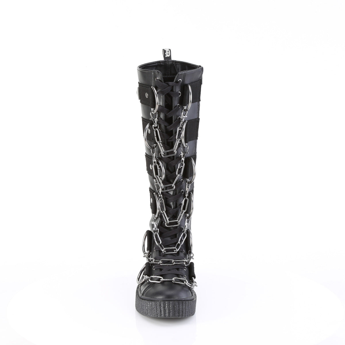 1 1/2"PF Round Toe Lace Up Front Knee High Creeper Sneaker (Demonia SNK405/BVL-CA)