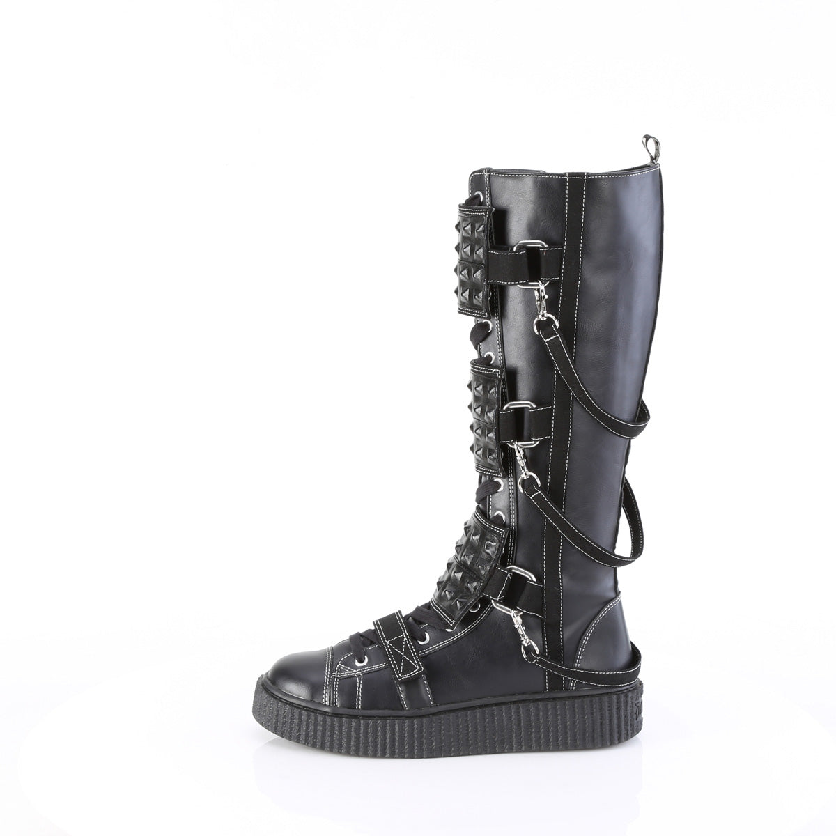 *1 1/2"PF Round Toe Lace-Up Front Knee High Creeper Sneaker (Demonia SNK410/BVL-CA)