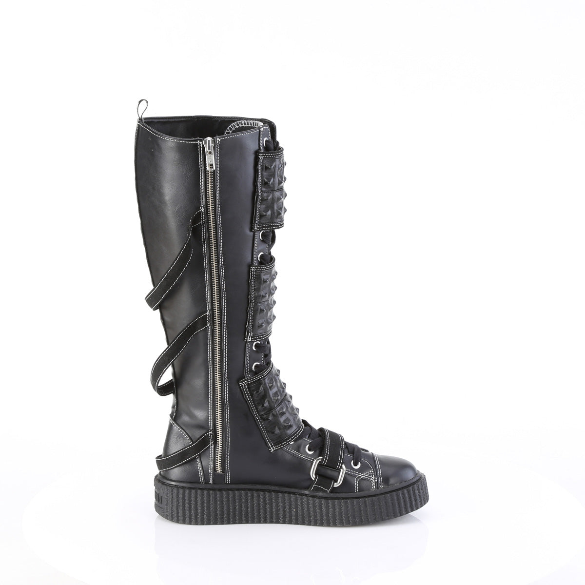 *1 1/2"PF Round Toe Lace-Up Front Knee High Creeper Sneaker (Demonia SNK410/BVL-CA)
