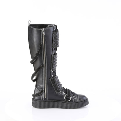 *1 1/2"PF Round Toe Lace-Up Front Knee High Creeper Sneaker (Demonia SNK410/BVL-CA)