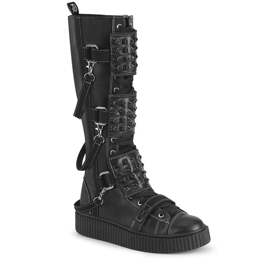 *1 1/2"PF Round Toe Lace-Up Front Knee High Creeper Sneaker (Demonia SNK410/BVL-CA)