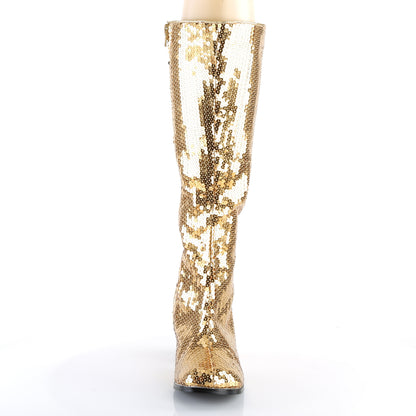 3" Block Heel Sequins Knee Boot (Bordello SPE300SQ/G)
