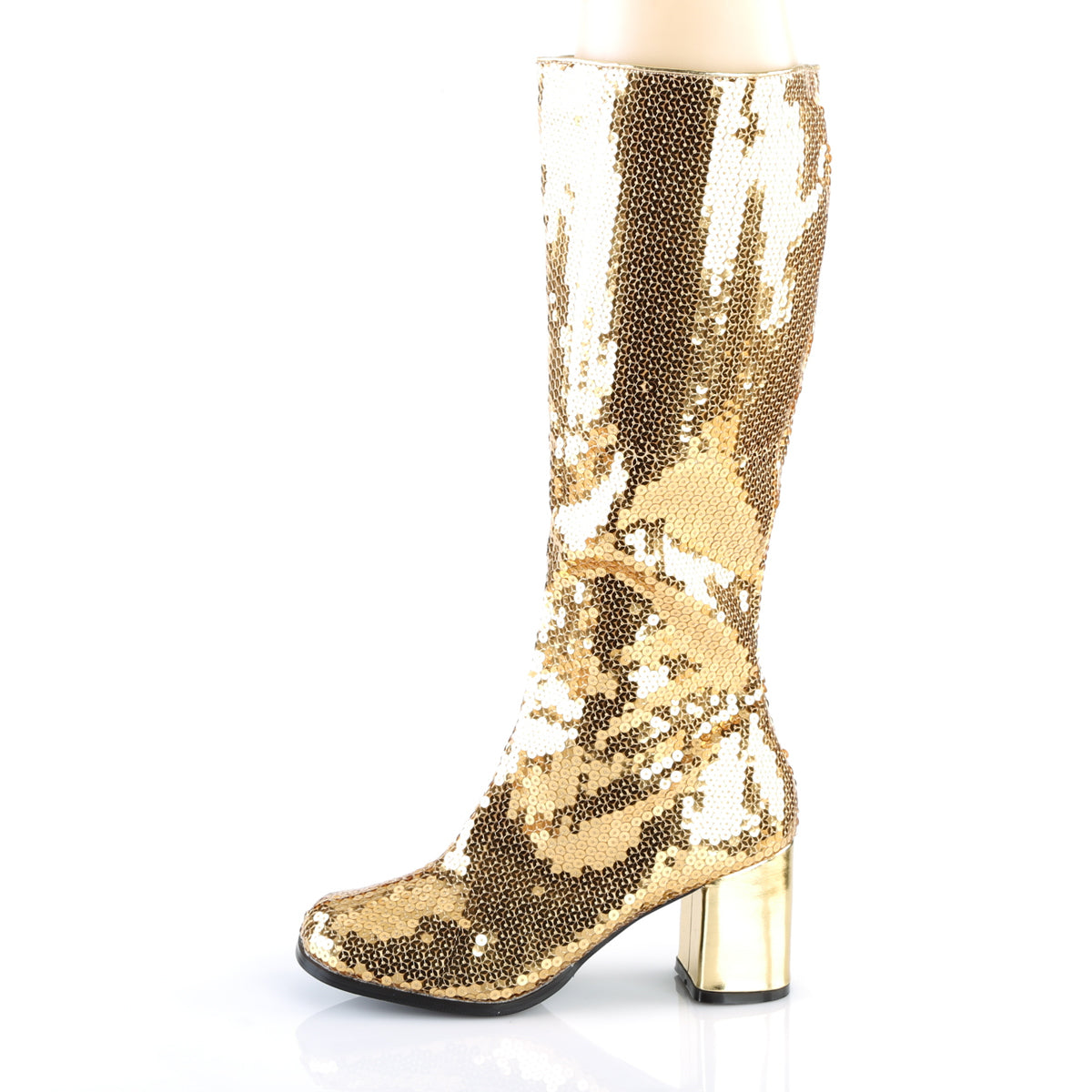 3" Block Heel Sequins Knee Boot (Bordello SPE300SQ/G)