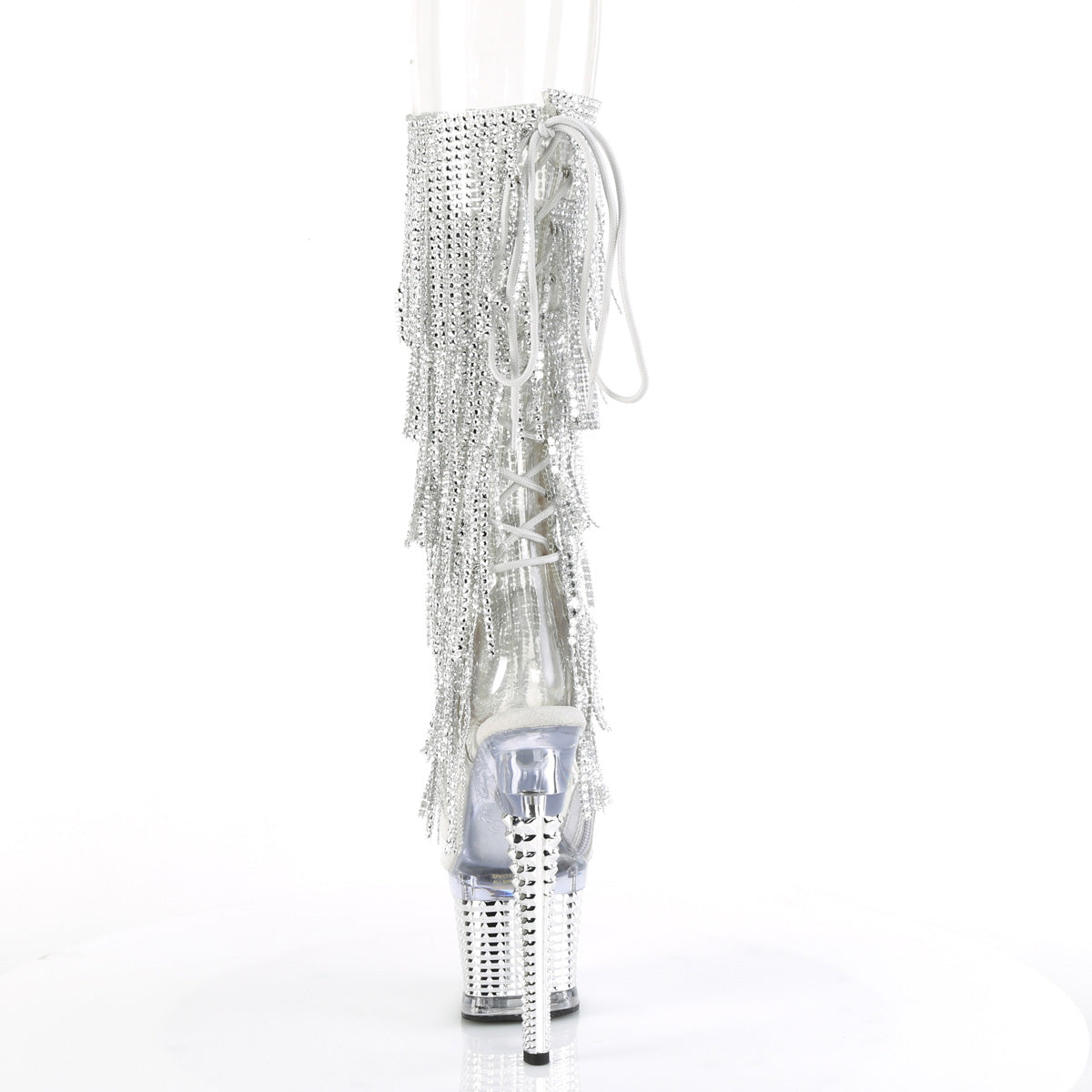 *7" Heel, 3" Textured PF Open Toe/Heel Knee Boot, Side Zip (Pleaser SPEC2017RSF/C-B/M)