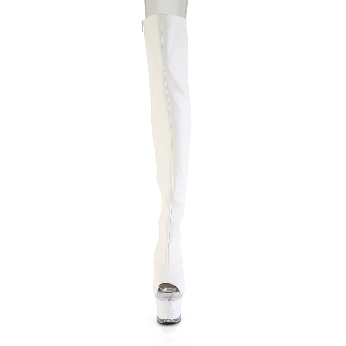 7" Heel, 3" Textured PF Lace-Up Back Thigh Boot, Side Zip (Pleaser SPEC3030/BPPU/C-BP)