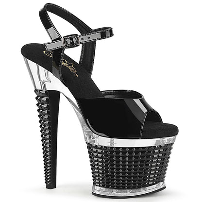 7" Heel, 3" Textured PF Ankle Strap Sanda (Pleaser SPEC709/B/C-B)