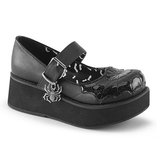 2 1/4" PF Mary Jane w/Spider Charm & Cross Detail (Demonia SPR05/BVL-BPT)