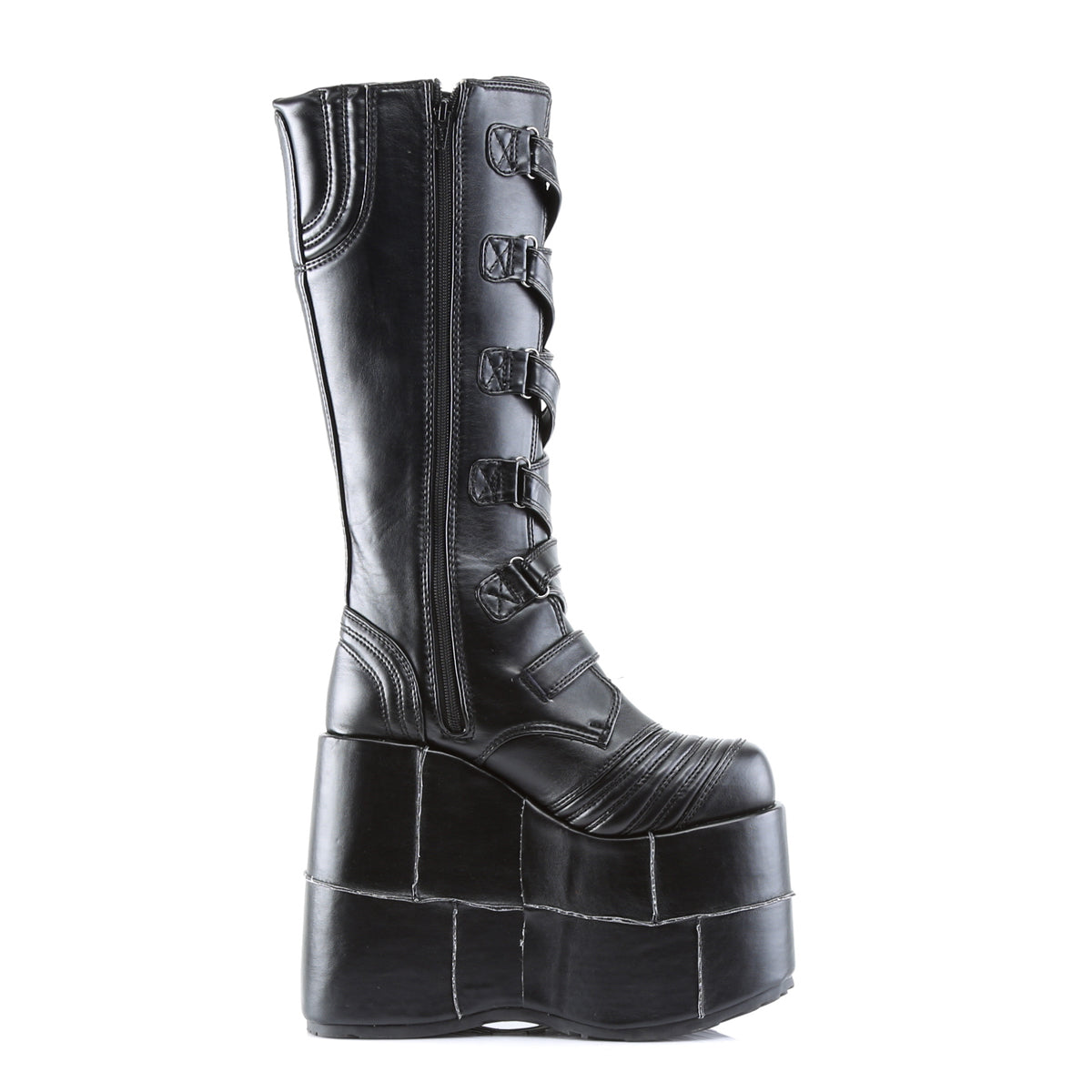 7" Zip-Zag Strap PF Goth Cyber GoGo Punk Knee BT (Demonia STA308/B/PU)