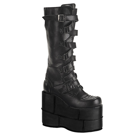 7" Zip-Zag Strap PF Goth Cyber GoGo Punk Knee BT (Demonia STA308/B/PU)