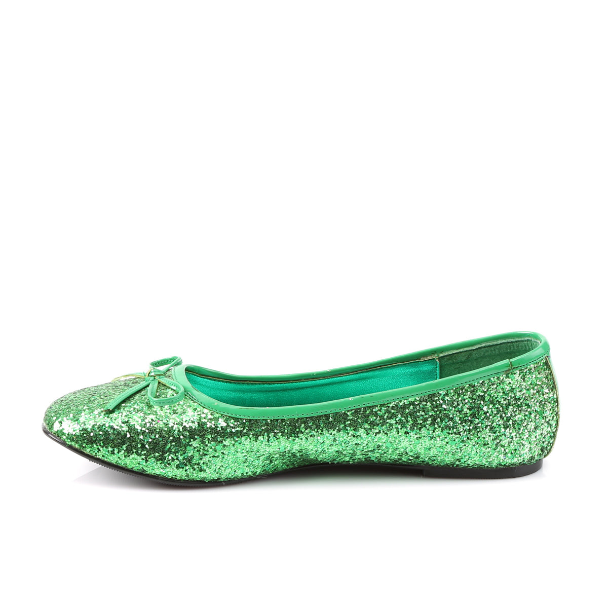 *Adult Ballet Glitter Flat with Bow Accent, Fantasy, Fairy (Funtasma STAR16G/GRN)