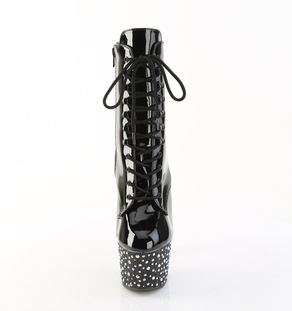 7" Heel, 2 3/4" PF Lace-Up Front Ankle Boot, Side Zip (Pleaser STDANCE1020/B/M)