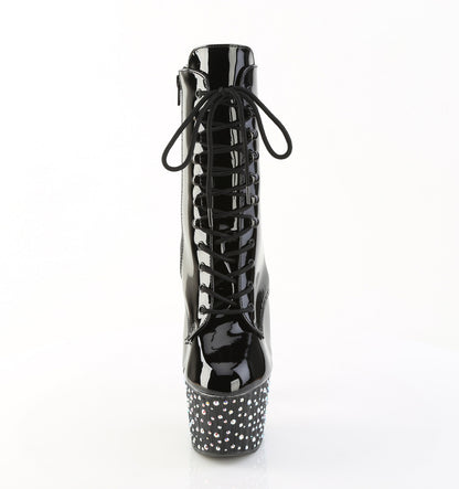 7" Heel, 2 3/4" PF Lace-Up Front Ankle Boot, Side Zip (Pleaser STDANCE1020/B/M)