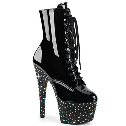 7" Heel, 2 3/4" PF Lace-Up Front Ankle Boot, Side Zip (Pleaser STDANCE1020/B/M)