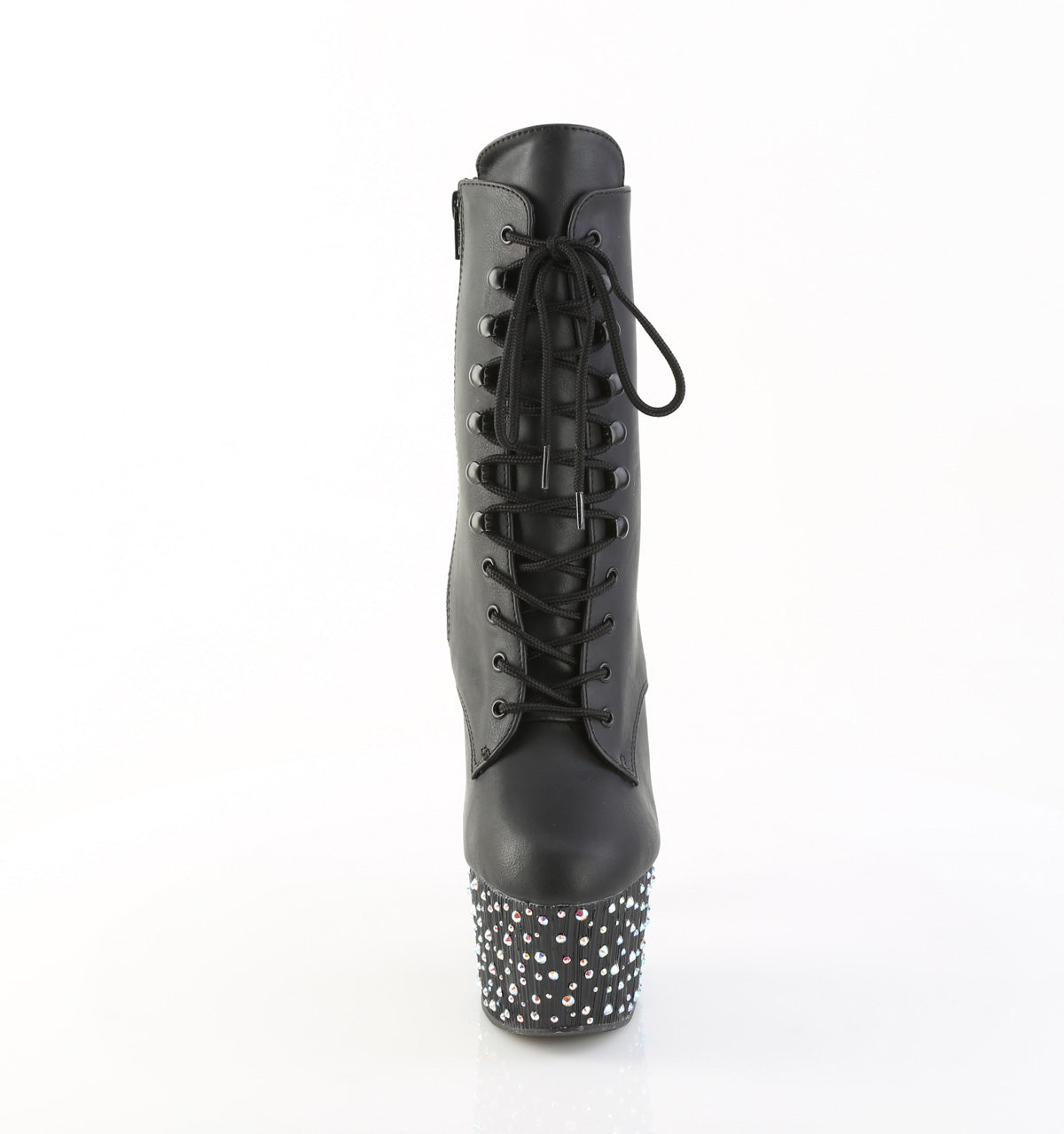 7" Heel, 2 3/4" PF Lace-Up Front Ankle Boot, Side Zip (Pleaser STDANCE1020/B/M)