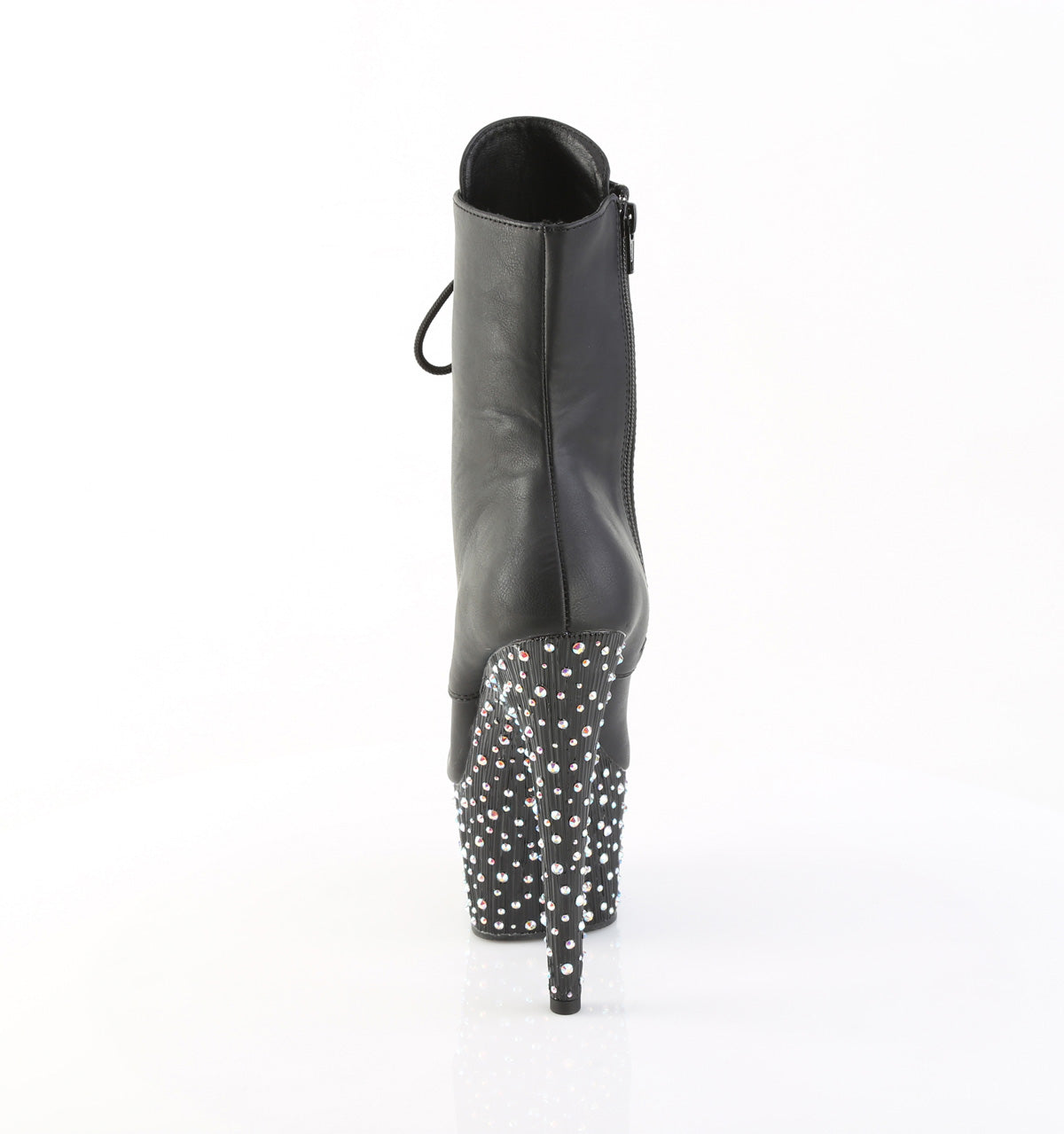 7" Heel, 2 3/4" PF Lace-Up Front Ankle Boot, Side Zip (Pleaser STDANCE1020/B/M)