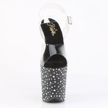 8" Heel, 4" PF Ankle Strap Sandal (Pleaser STDANCE808/C/B-SRS)