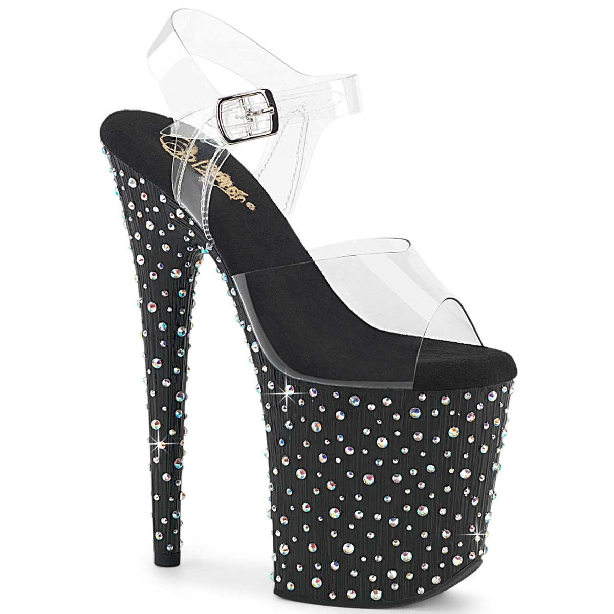 8" Heel, 4" PF Ankle Strap Sandal (Pleaser STDANCE808/C/B-SRS)