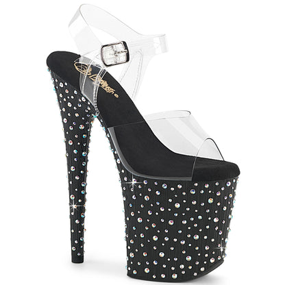 8" Heel, 4" PF Ankle Strap Sandal (Pleaser STDANCE808/C/B-SRS)