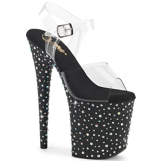 8" Heel, 4" PF Ankle Strap Sandal (Pleaser STDANCE808/C/B-SRS)