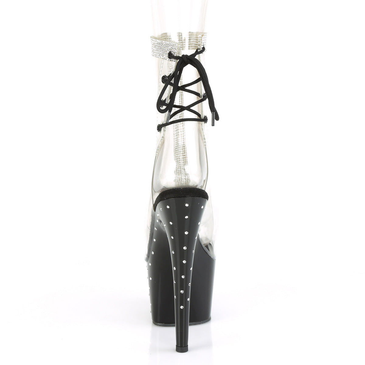 *7" Heel, 2 3/4" PF Open Toe/Heel Ankle Boot w/RS (Pleaser STDUS1018C-2RS/C/B)