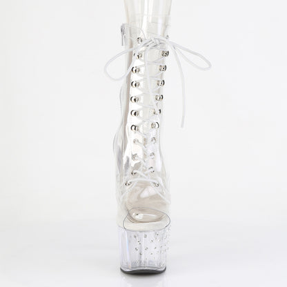 *7" Heel, 2 3/4" PF Lace Up Peep Toe Ankle Boot w/RS (Pleaser STDUS1021C-7/C/M)