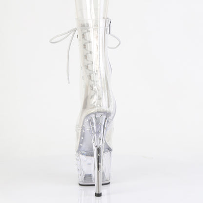 *7" Heel, 2 3/4" PF Lace Up Peep Toe Ankle Boot w/RS (Pleaser STDUS1021C-7/C/M)