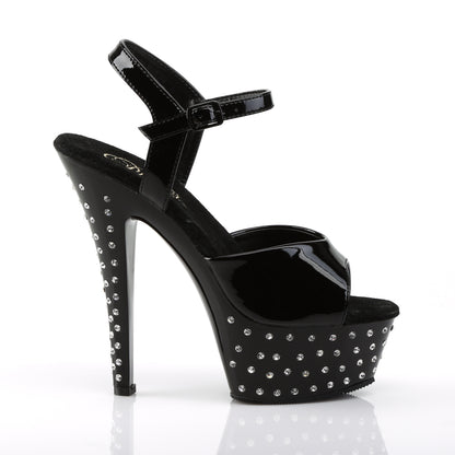 6" Heel, 1 3/4" PF Rhinestone Studded Ankle Strap P/F Sandal (Pleaser STDUS609/B/M)