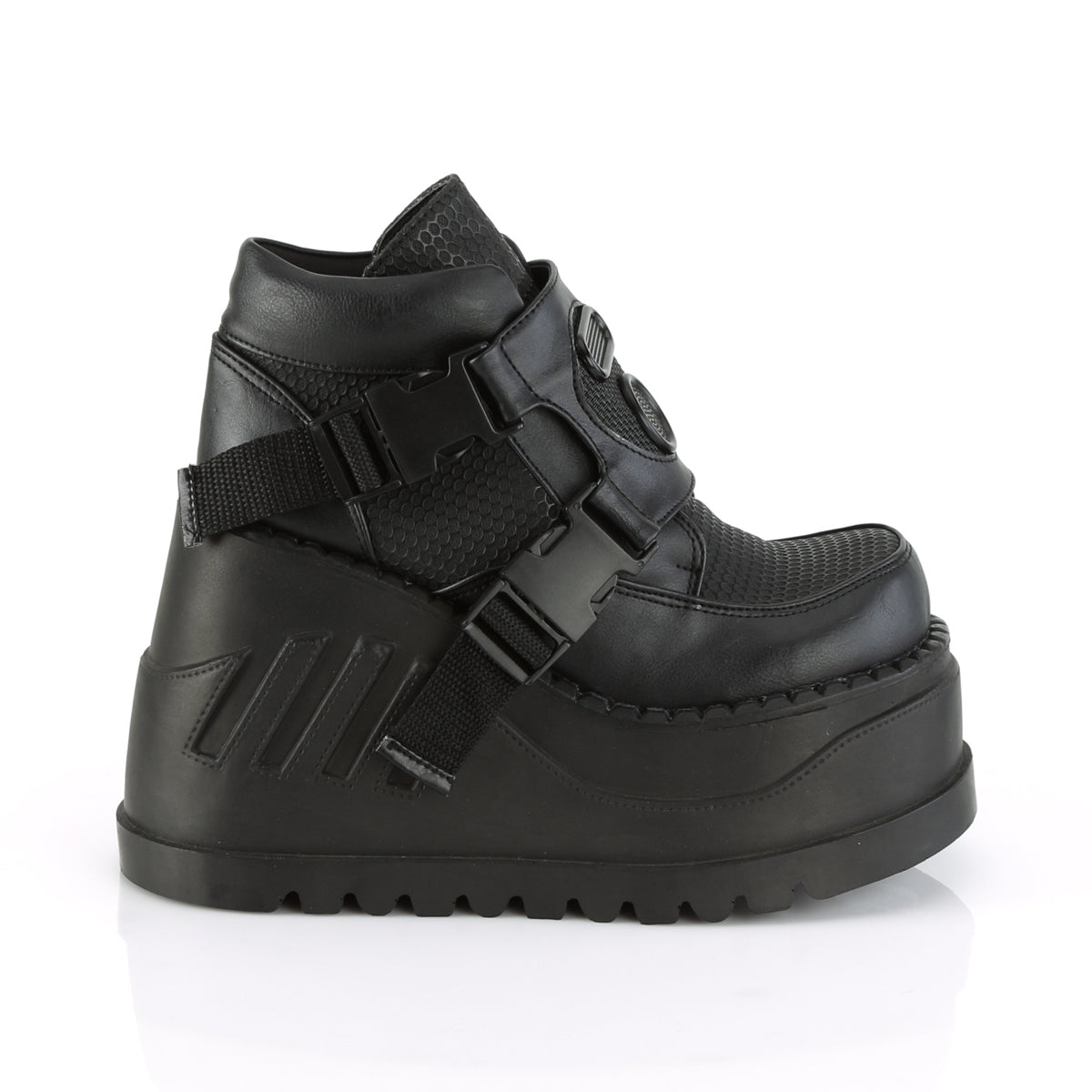 4 3/4" Wedge PF Bootie w/Snap Buckle Detail (Demonia STO15/BVL)