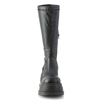 **4 3/4" Wedge PF STR Knee High Boot, Back Zip (Demonia STO200/BPHGPT)