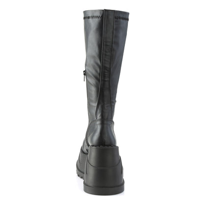 **4 3/4" Wedge PF STR Knee High Boot, Back Zip (Demonia STO200/BPHGPT)