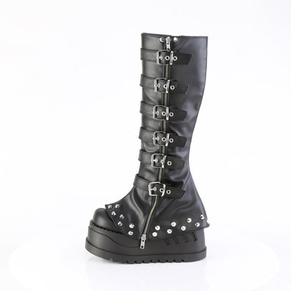 4 3/4" Wedge PF STR Knee High Boot, Inside Zip (Demonia STO223/BVL)