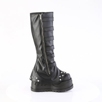 4 3/4" Wedge PF STR Knee High Boot, Inside Zip (Demonia STO223/BVL)