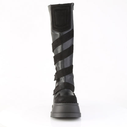 4 3/4" Wedge PF Knee High Boot, Inside Zip (Demonia STO228/BVL)
