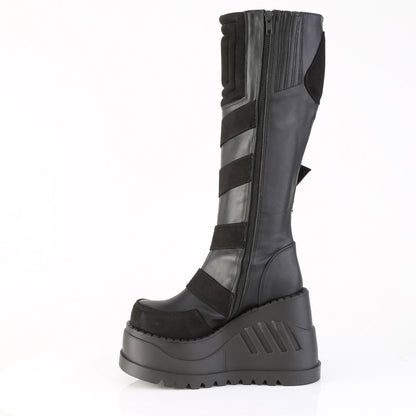 4 3/4" Wedge PF Knee High Boot, Inside Zip (Demonia STO228/BVL)