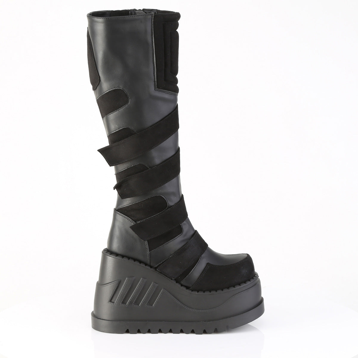 4 3/4" Wedge PF Knee High Boot, Inside Zip (Demonia STO228/BVL)