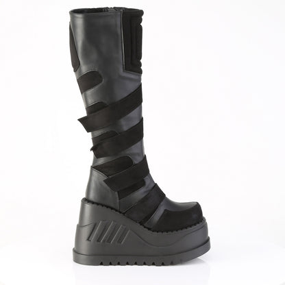 4 3/4" Wedge PF Knee High Boot, Inside Zip (Demonia STO228/BVL)