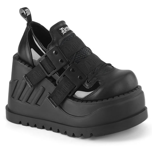4 3/4" Wedge PF Lace-Up Shoe w/ Hook-N-Loop Straps (Demonia STO28/BPT-VL)