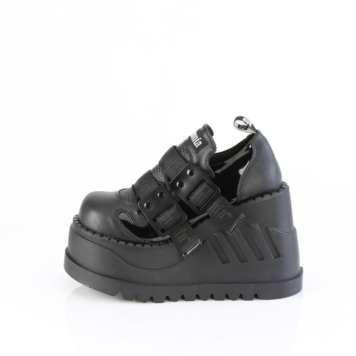 4 3/4" Wedge PF Lace-Up Shoe w/ Hook-N-Loop Straps (Demonia STO28/BPT-VL)