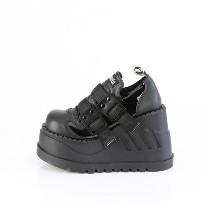 4 3/4" Wedge PF Lace-Up Shoe w/ Hook-N-Loop Straps (Demonia STO28/BPT-VL)