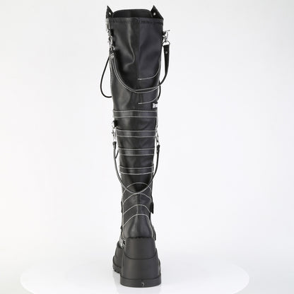4 3/4" Wedge PF STR Over-The-Knee Boot, Inside Zip (Demonia STO310/BVL)