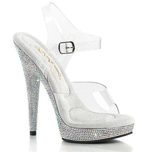 *6" Heel, 1" PF Ankle Strap Sandal w/RS (Fabulicious SUL608DM/C/SMCRS)