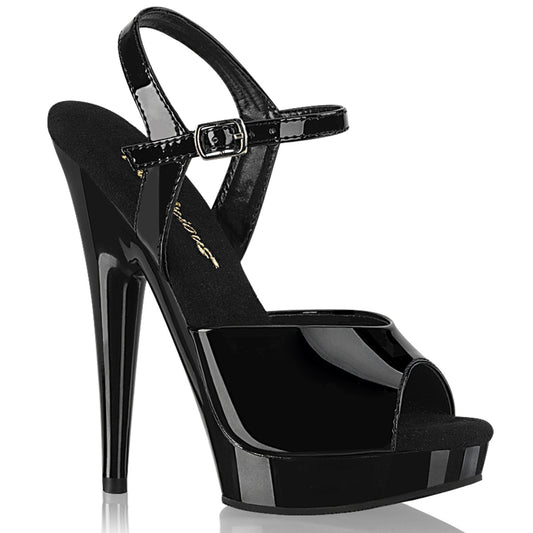 *6" Heel, 1" PF Ankle Strap Sandal (Fabulicious SUL609/B/M)