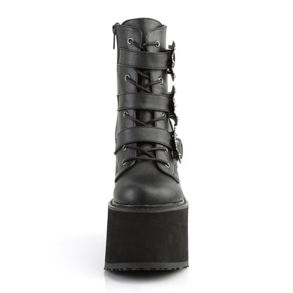 5 1/2" PF Lace-Up Ankle Boot w/ 3 Buckle Straps, Side Zip (Demonia SWI103/BVL)