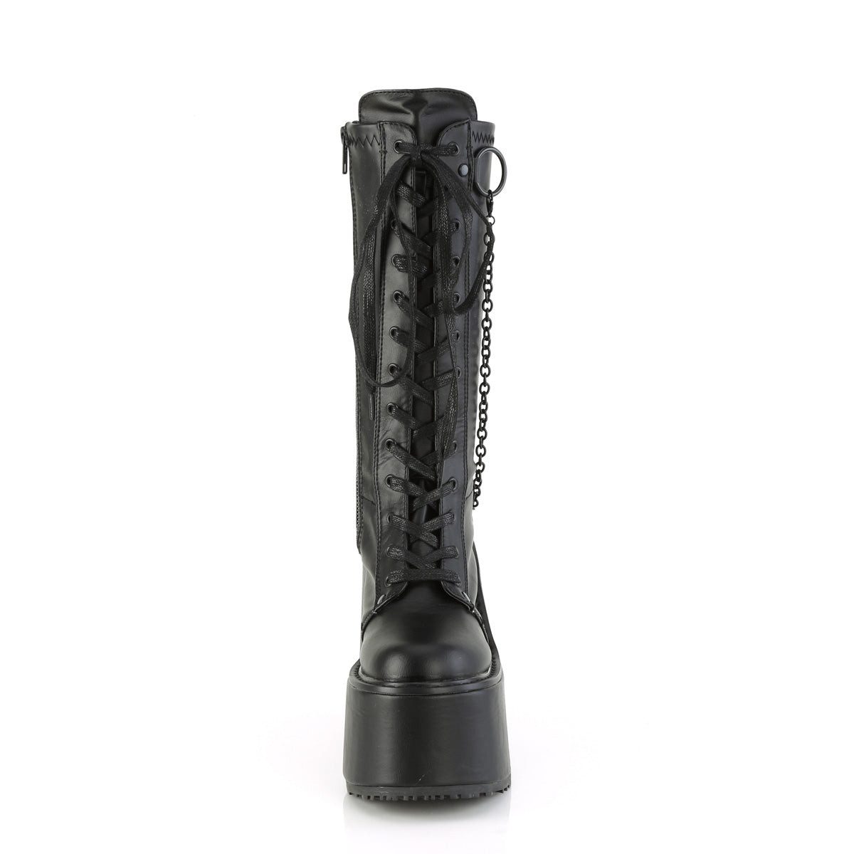 **5 1/2" PF Lace-Up Knee High Boot, Side Zip (Demonia SWI150/BVL)