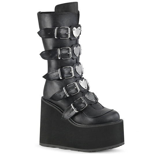 5 1/2" PF Mid-Calf Boot w/5 BuckleStraps, BackMetalZip (Demonia SWI230/BVL)