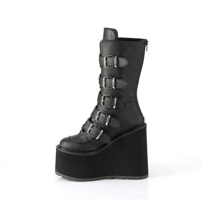 5 1/2" PF Mid-Calf Boot w/5 BuckleStraps, BackMetalZip (Demonia SWI230/BVL)