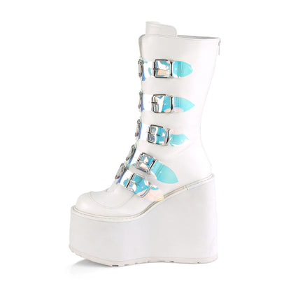 5 1/2" PF Mid-Calf Boot w/5 BuckleStraps, BackMetalZip (Demonia SWI230/BVL)