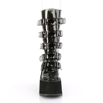 **5 1/2" PF Mid-Calf Boot w/5 Buckle Straps, Back Metal Zip (Demonia SWI230C/BPTPU)